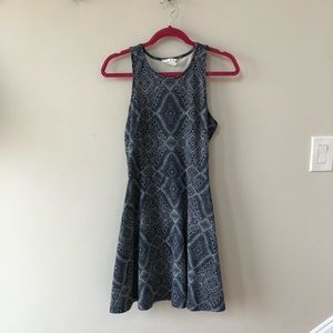 H&M geometric print blue dress